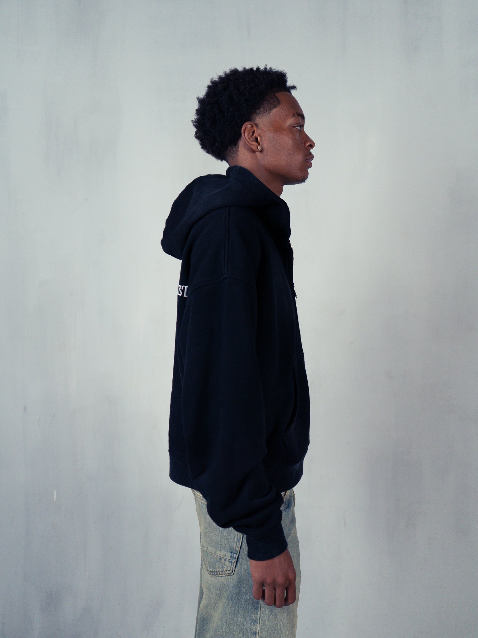 “Washed Black” Zip-up